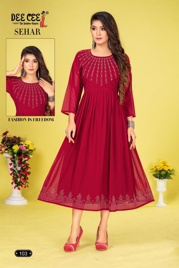 Deecee Sehar Georgette Plan Long Kurti Collection